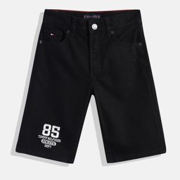 Tommy Hilfiger Boys Straight Fit Mid-Rise Denim Shorts With Brand Logo Embroidered Detail-image-63