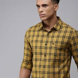 SPYKAR Pure Cotton Slim Fit Checked Casual Shirt-image-54