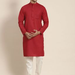 SOJANYA Men Red Kurta with Churidar-picture-43