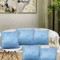 KLOTTHE Blue 5 Pieces Square Woolen Cushion Covers-image-13