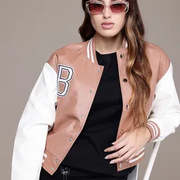 FCUK Stand Collar Varsity Jacket-image-70