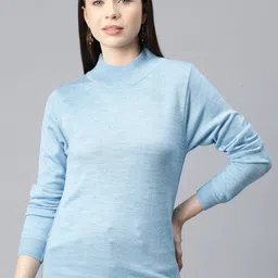 Pierre Carlo Women Solid Acrylic Pullover Sweater-image-98