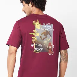 SPYKAR Graphic Printed Relaxed Fit Drop-Shoulder Sleeves Casual T-shirt-picture-30