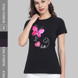 CHOZI Pack Of 2 Printed Cotton Bio Finish T-shirt-picture-47