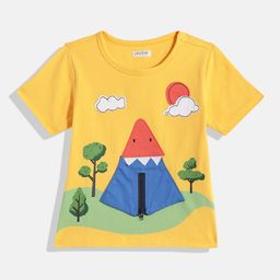 LAdore Kids Yellow Printed Applique T-shirt-image-96
