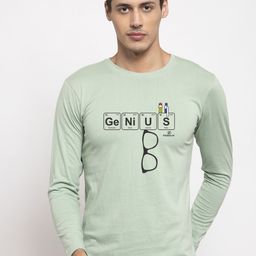 Friskers Men Sea Green Printed Round Neck Pure Cotton T-shirt-image-70