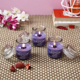 HOSLEY Set of 3 Purple Lavender Fields Fragrance Jar Candles-10
