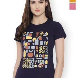 Fabflee Women Multicoloured 3 Printed T-shirt-picture-5