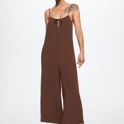 MANGO Brown Sustainable Woven Basic Jumpsuit-image-57