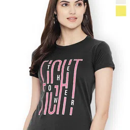 Fabflee Women Multicoloured 3 Printed T-shirt-picture-14