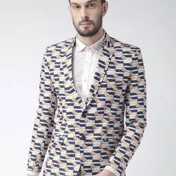 Hangup Multicoloured Printed Single-Breasted Bandhgala Blazer-15
