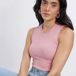 glitchez Ribbed Crop Fitted Top-image-77