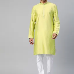 MANQ Men Embroidered Regular Kurta with Pyjamas-picture-41