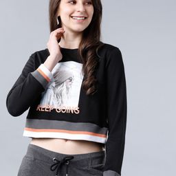 Tokyo Talkies Women Black Printed Sweatshirt-image-65