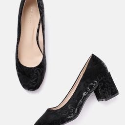 Lino Perros Women Floral Textured Block Heel Pumps-97