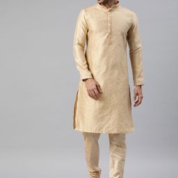 Manthan Men Floral Regular Beads and Stones Kurta with Pyjamas-image-57