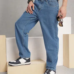 WROGN Men Loose Fit Light Fade Pure Cotton Jeans-picture-44