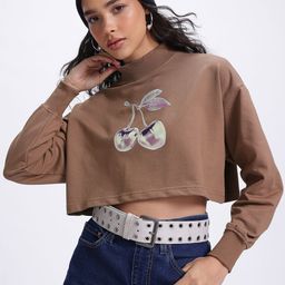 glitchez Conversational Perspective Printed Boxy Crop Sweatshirt-picture-5