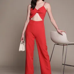 bebe Cut Out Detail Basic Jumpsuit-image-87