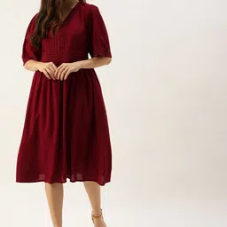 all about you Maroon Midi Dress-image-36