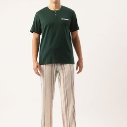 ETC Men Striped Pure Cotton Night suit-picture-6