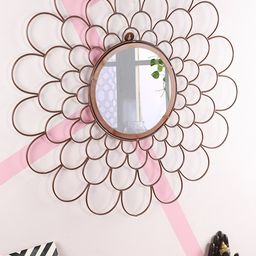 Home Sparkle Copper-Toned Metal Decorative Wall Mirror-28