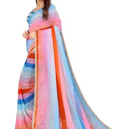 GAVUBAA Multi Pure Georgette Sarees-picture-8