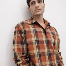 The Roadster Life Co. Tartan Checks Pure Cotton Drop-Sleeves Relaxed Fit Shirt-image-35