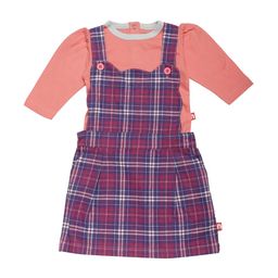 Nino Bambino Girls Pink & Blue Checked Organic Cotton Clothing Set-image-101