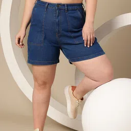 Sztori Women Plus Size Denim Shorts-image-72