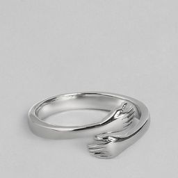 Jewels Galaxy Silver-Plated Adjustable Finger Ring-48