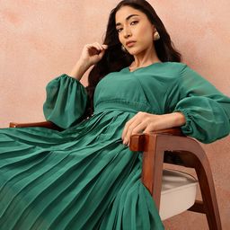 all about you Box Pleats Wrap Dress with Belt-image-73