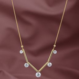 Carlton London 18kt Gold Plated with CZ Necklace-image-83