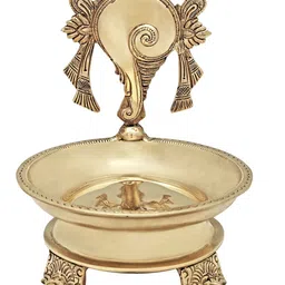 Exotic India Conch Wick Lamp Vaishnava Symbol-image-84