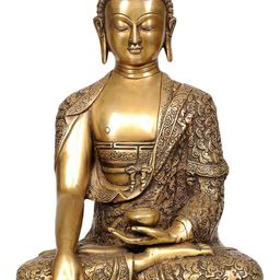 Exotic India Gold Toned Lord Buddha Showpiece-image-25