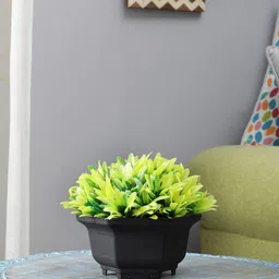 FOLIYAJ Green Artificial Plant With Black Pot-46