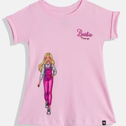 YK X Minute Mirth Girls Barbie Printed A-Line Dress-image-12