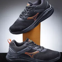 Action Men Black Mesh Running Shoes-image-68