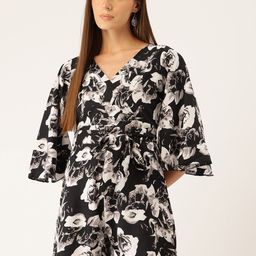 Sleek Italia Floral Printed Jumpsuit with Waist Tie Up-picture-56