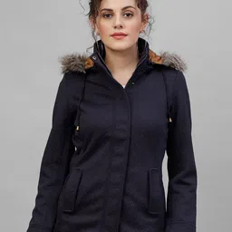 Gipsy Women Navy Blue Self Design Tailored Jacket-image-23