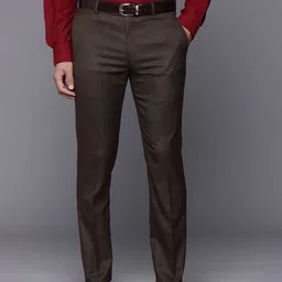 Raymond Men Textured Slim Fit Formal Trousers-picture-44