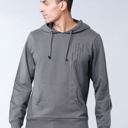 HIGHLANDER Men Grey Solid Hooded Sweatshirt-image-63