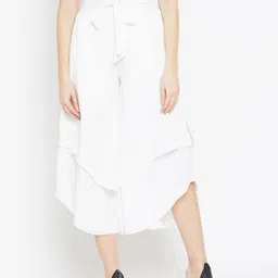Bitterlime Women White Cropped Palazzos-picture-48