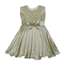 Wish Karo Girls Green Embellished Fit and Flare Dress-image-20