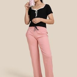 Kryptic Women Pure Cotton Relaxed-Fit Lounge Pants-picture-47