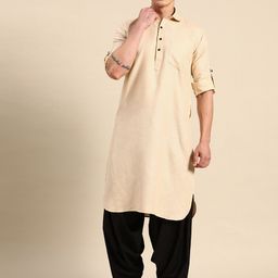 RAJUBHAI HARGOVINDAS Solid Pathani Cotton Kurta-image-27
