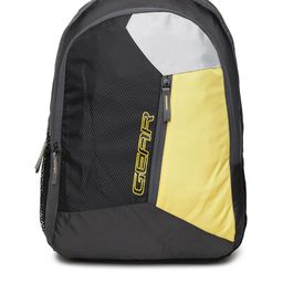 Gear Unisex Black & Yellow Colourblocked Backpack-40