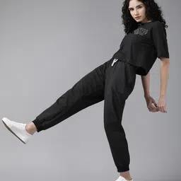 Roadster Women Black Typography Print Co-ord Set-image-62