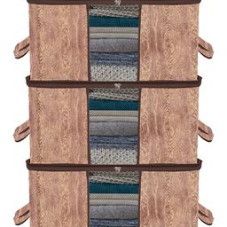 Kuber Industries Brown 3 Pieces Saree Organisers-24