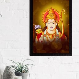 eCraftIndia Brown & Red Lord Ram Satin Matt Texture UV Art Painting-image-95